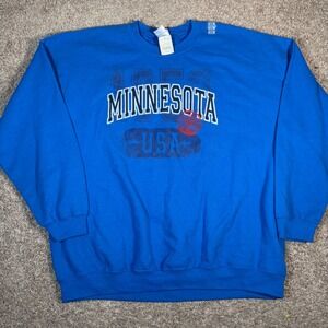 Vintage Minnesota USA Sweatshirt Crew‎ Neck Pullover Graphic XXL Gildan Heavy